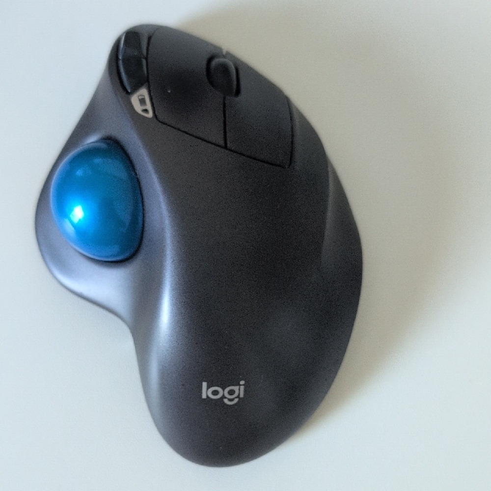 Logitech Black and Blue Ergonomic Trackball Mouse